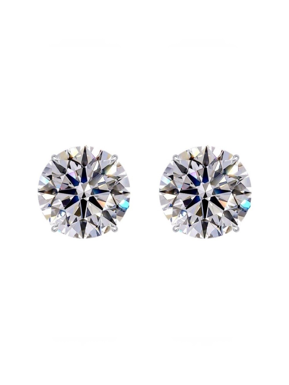 NEW 2ct IGI Certified Lab Grow Diamonds Stud Earrings, 14K White Gold